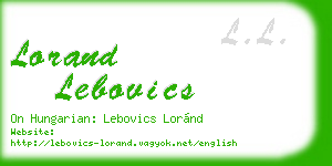 lorand lebovics business card